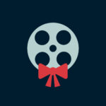 movie reel with a festive bow