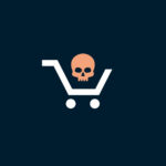 Skull on a virtual shopping cart.