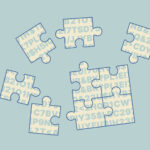 Puzzle pieces that form code.