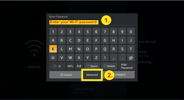 enter password advanced