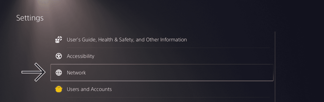 Select “Network.”