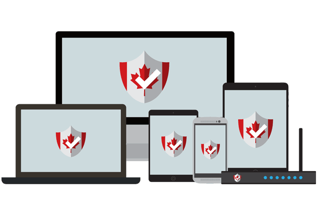 A host of devices with a Canadian shield on their screens.