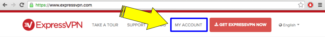 screenshot: sign in to your account on expressvpn.com