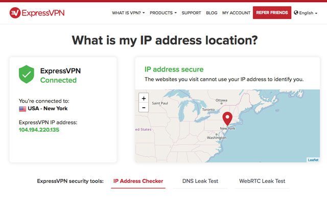 Screenshot: ExpressVPN