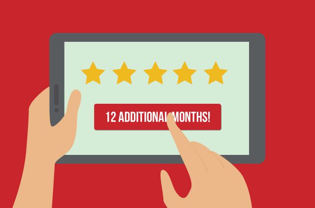 A tablet (the iPad kind) with 5 stars on it.