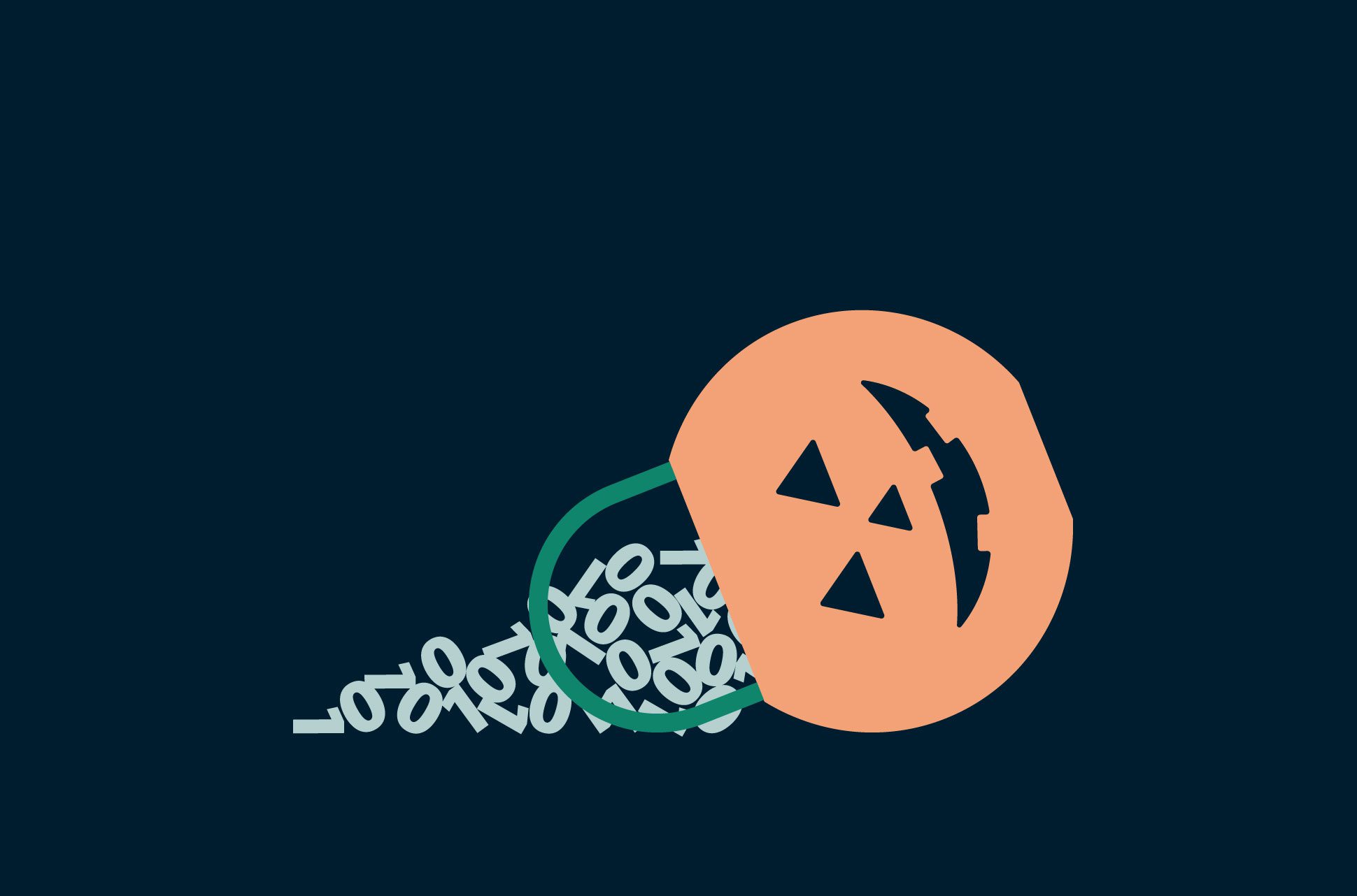 Jack-o'-lantern with binary numbers.