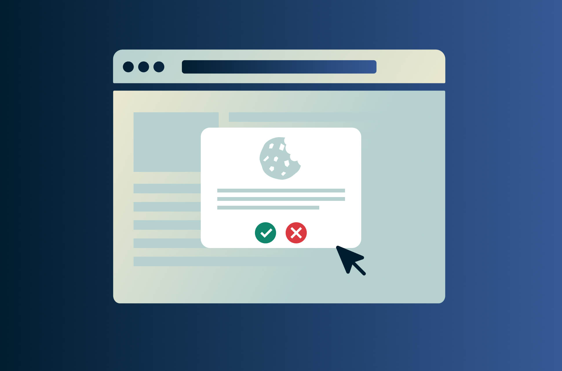 Cookie pop up screen