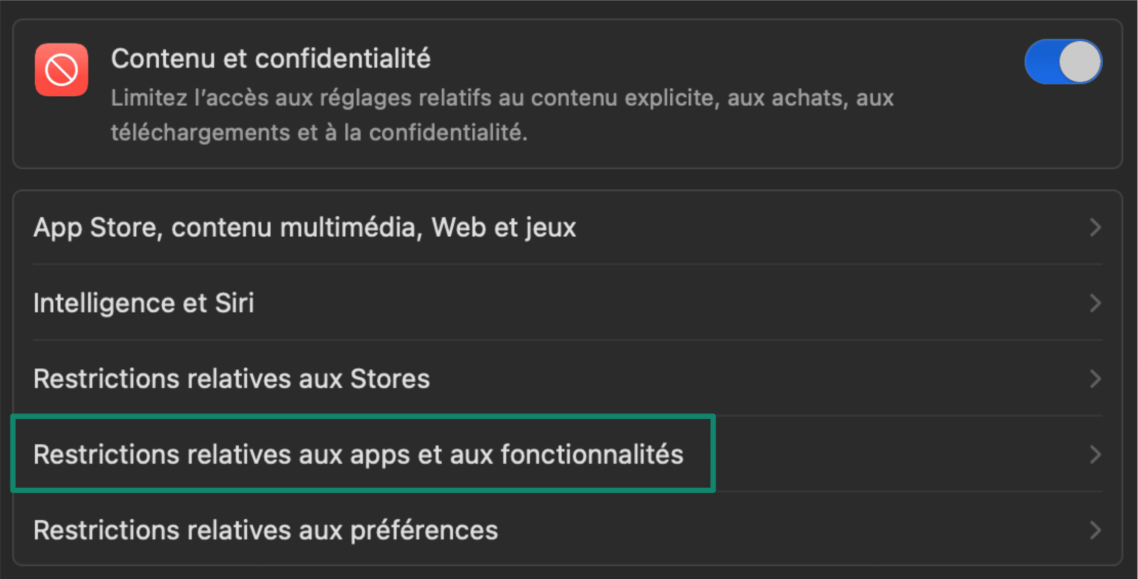 Go To App Feature Restrictions Mac Fr