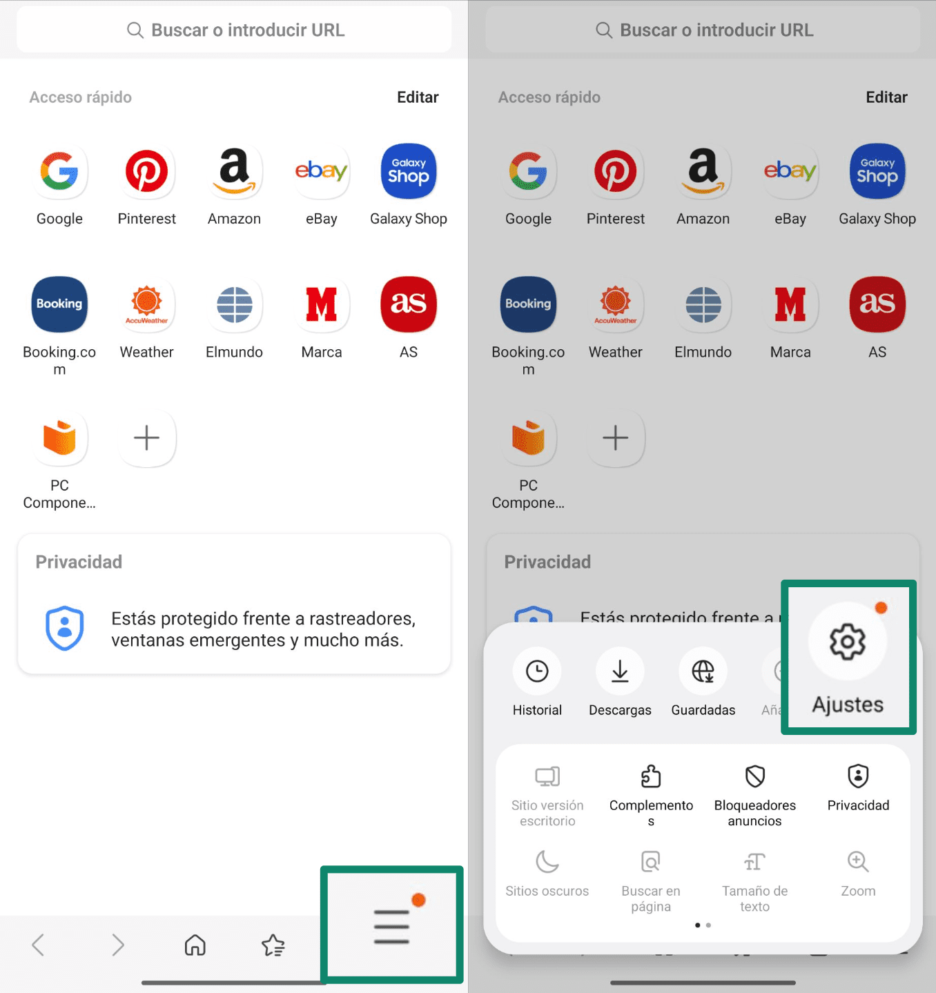 Open The Samsung Internet App Es