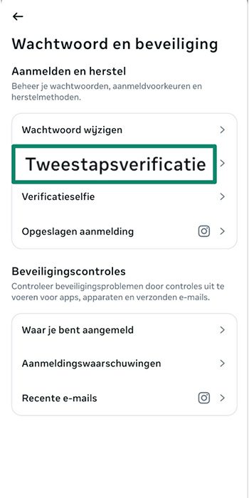 The two-factor authentication option of a generic app.
