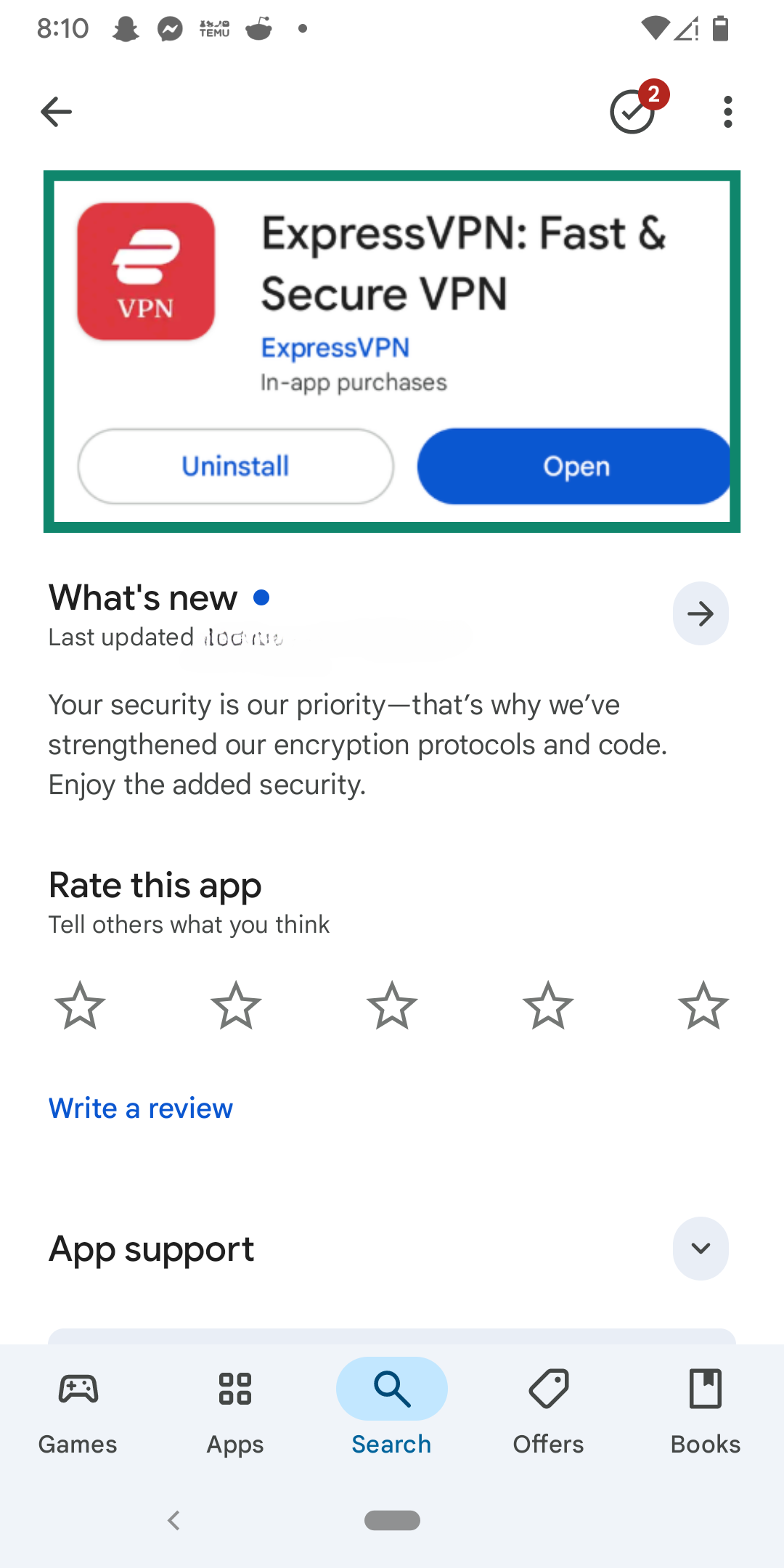 Installing ExpressVPN from your app store.