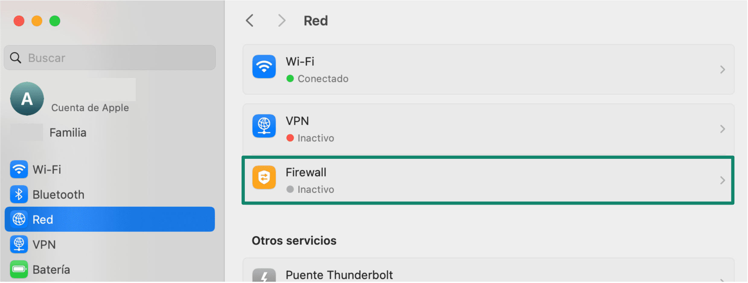 Select Network In The Sidebar Es