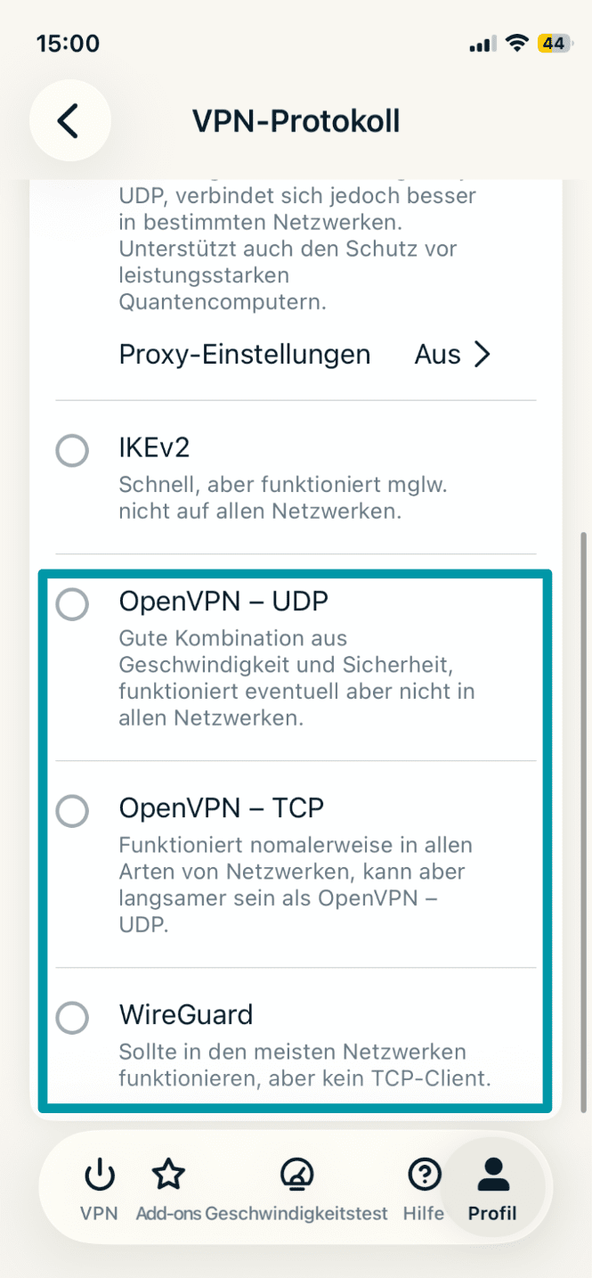 Choose Wireguard Openvpn Udp De