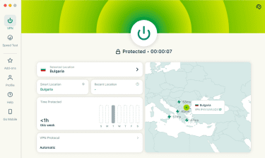 The ExpressVPN macOS app connected.