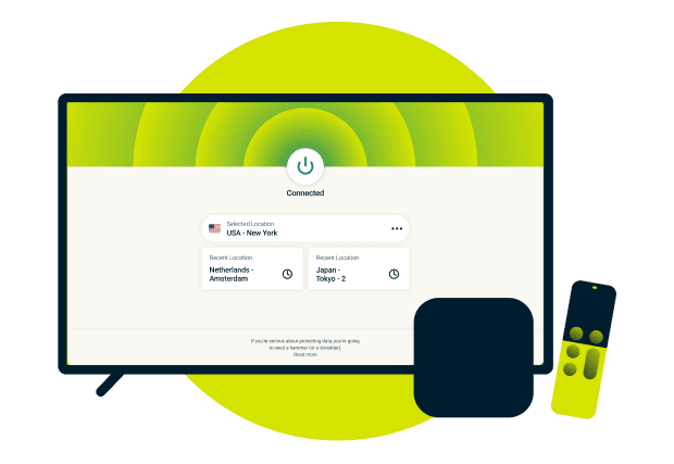 Melden Sie sich bei  ExpressVPN an Melden Sie sich mit Ihren Zugangsdaten von ExpressVPN bei Ihrer Apple-TV-VPN-App an. Stellen Sie eine Verbindu...