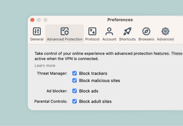 Toggle it on in your app settings Open your ExpressVPN app, navigate to Settings, and toggle on the ad blocker. Make sure you're using the Lightway...