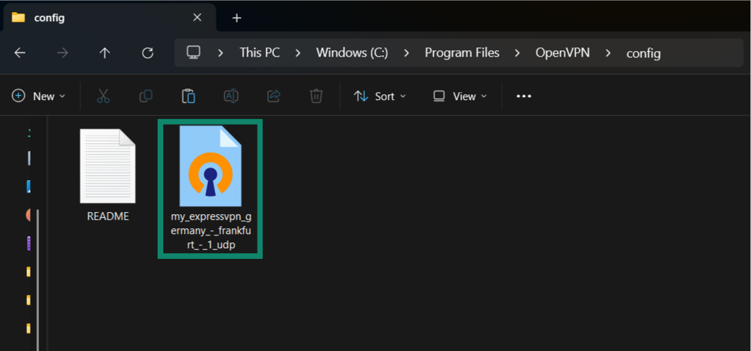 Pasting .ovpn files into OpenVPN GUI client config folder.