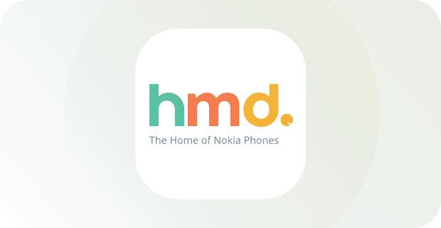Logo HMD Global su sfondo bianco