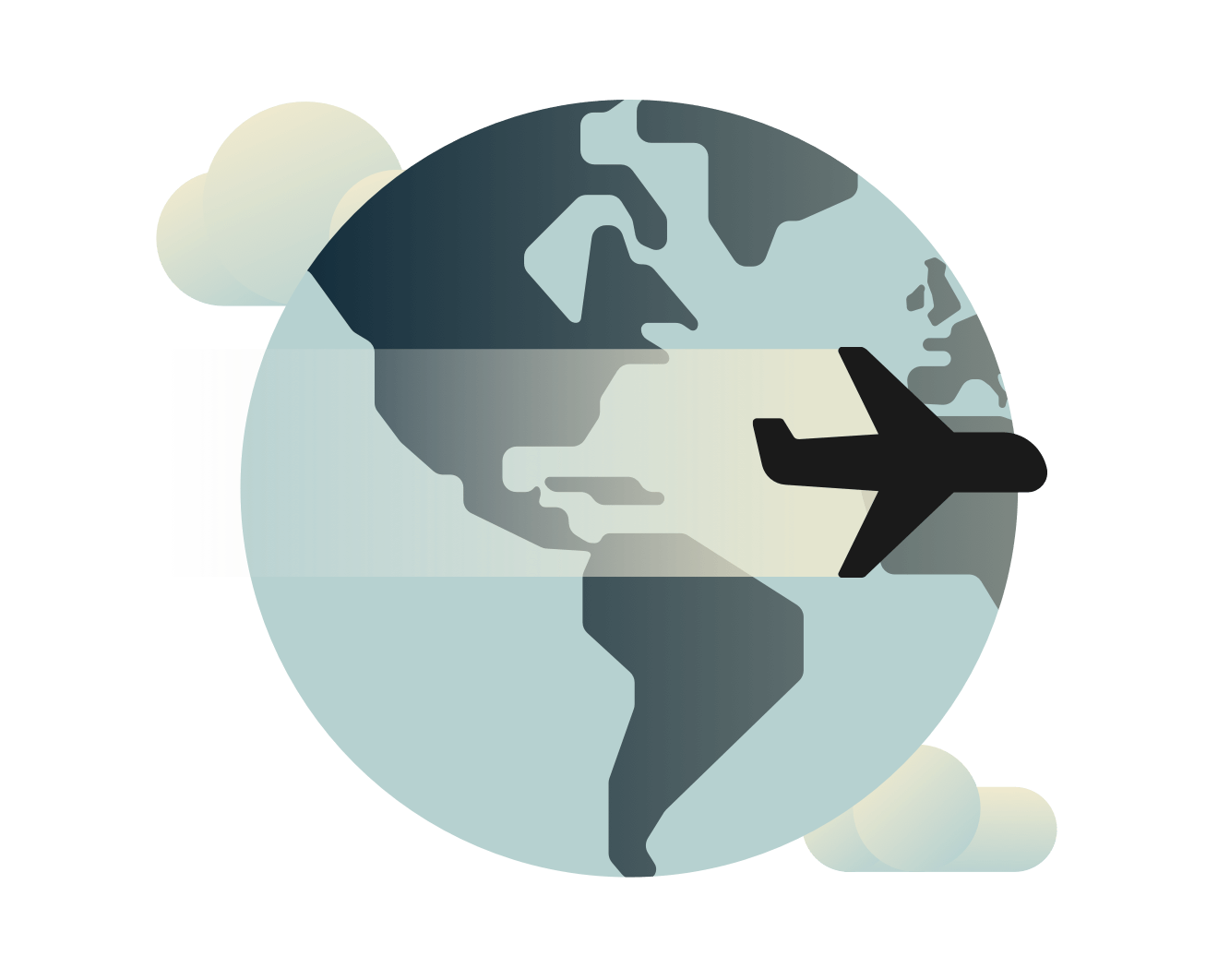 Aereo che sorvola il mondo.