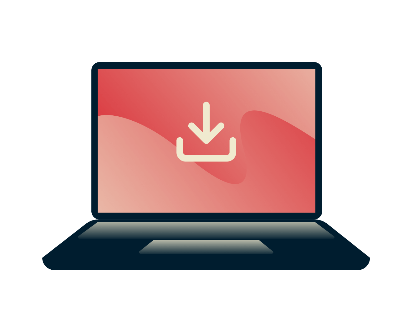 Scaricare anonimamente. Portatile con icona di download.