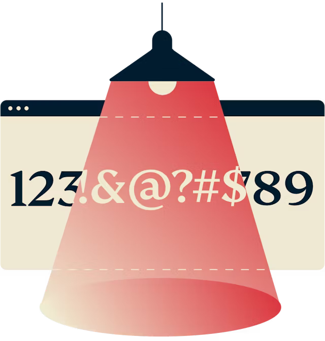 Lamp showing encrypted number line.