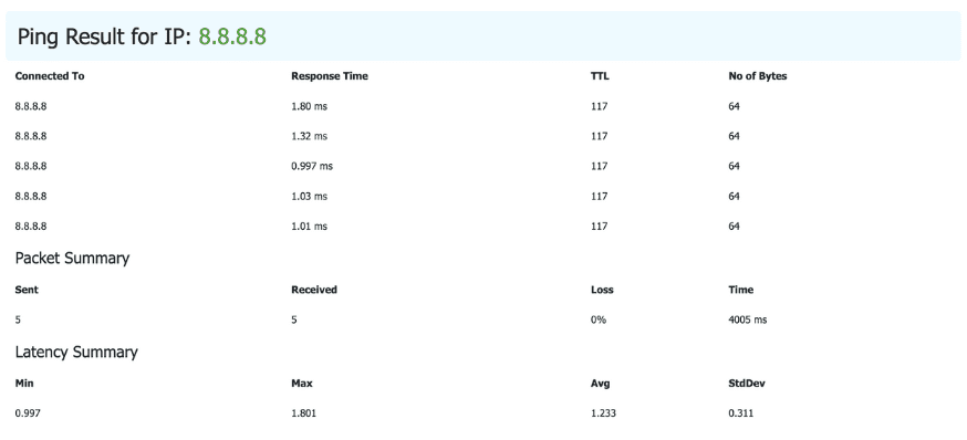 How to ping an IP address