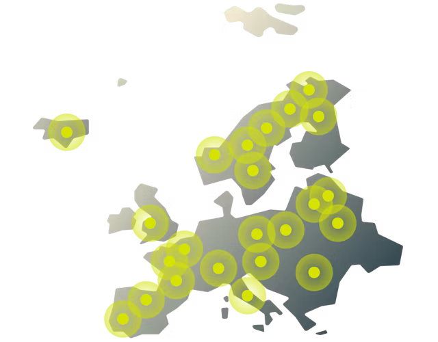 เชื่อมต่อกับตำแหน่งเซิร์ฟเวอร์ในยุโรปหลายสิบแห่ง ด้วยเครือข่ายทั่วโลกขนาดใหญ่ของ ExpressVPN