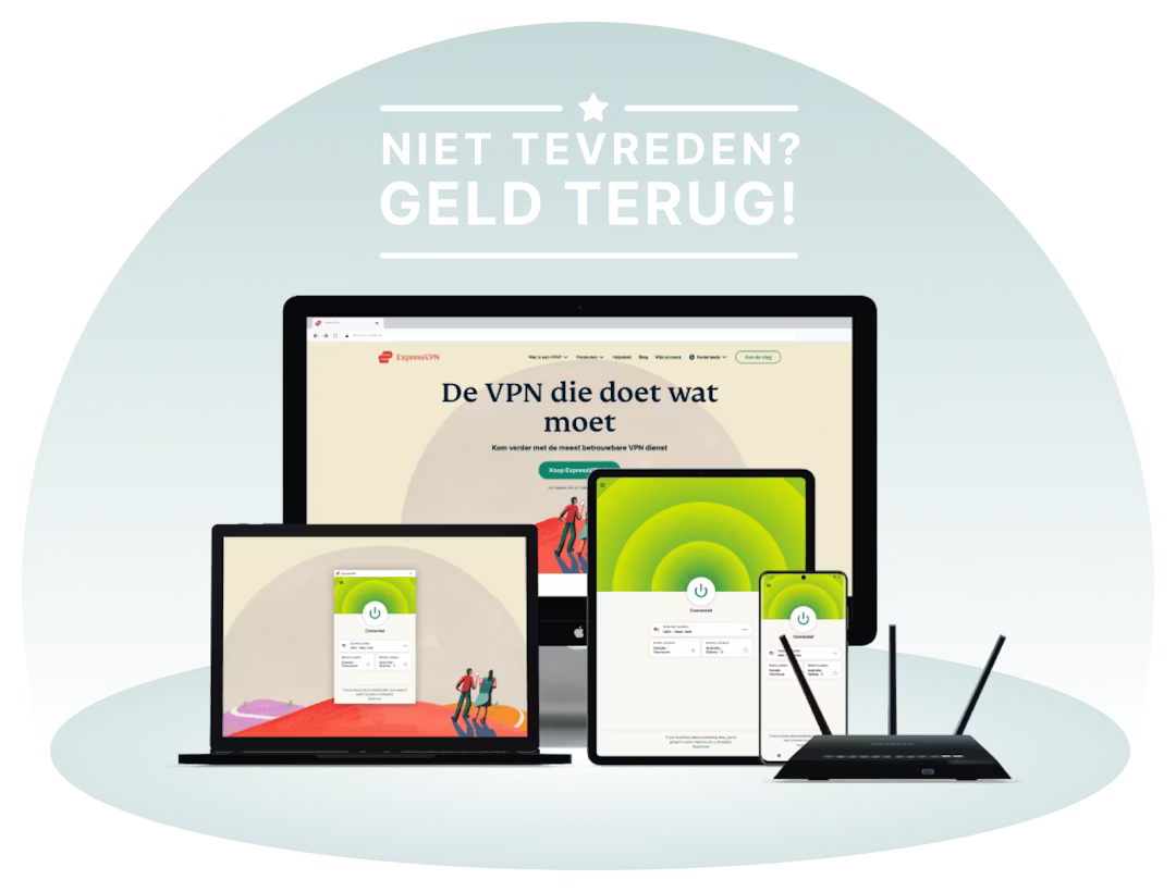 100% tevredenheidsgarantie met ExpressVPN: niet tevreden? Geld terug!