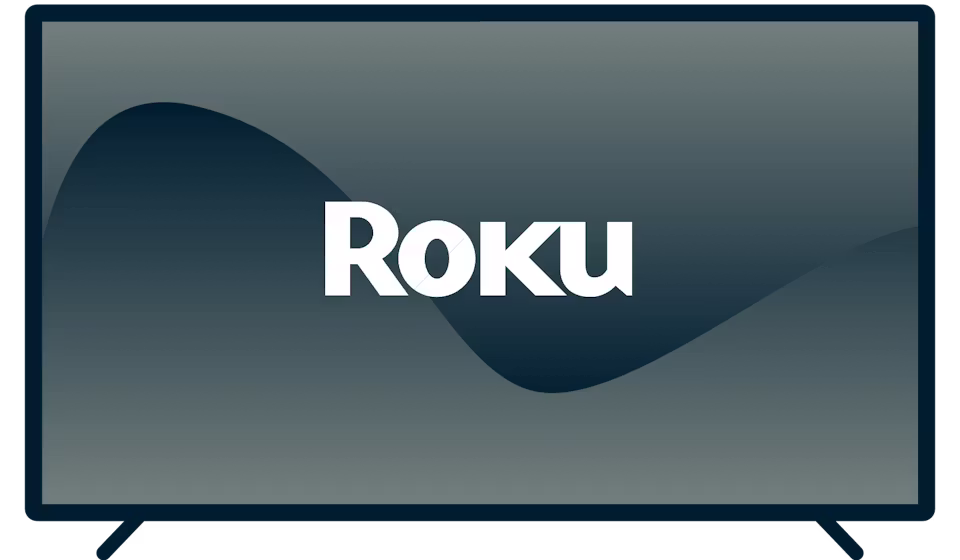 Roku-Logo auf einem Fernseher.