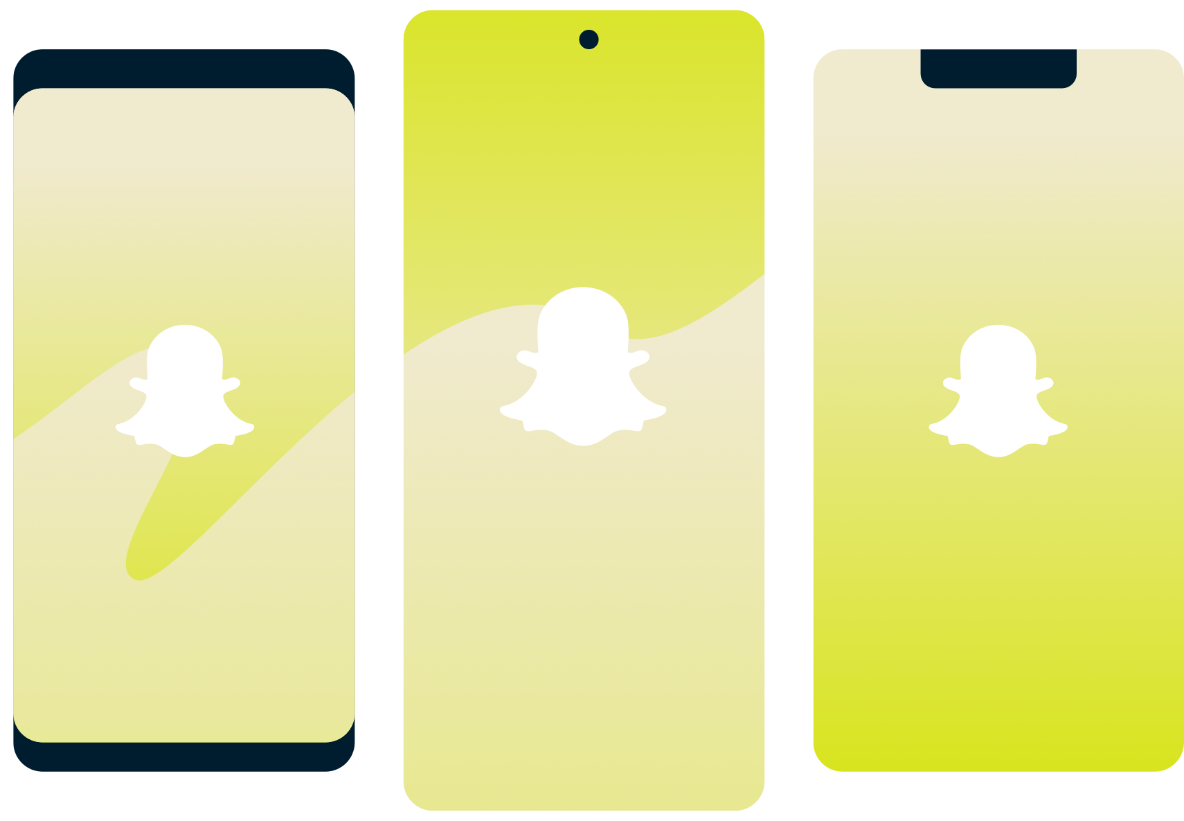 Snapchat logo on smartphones.