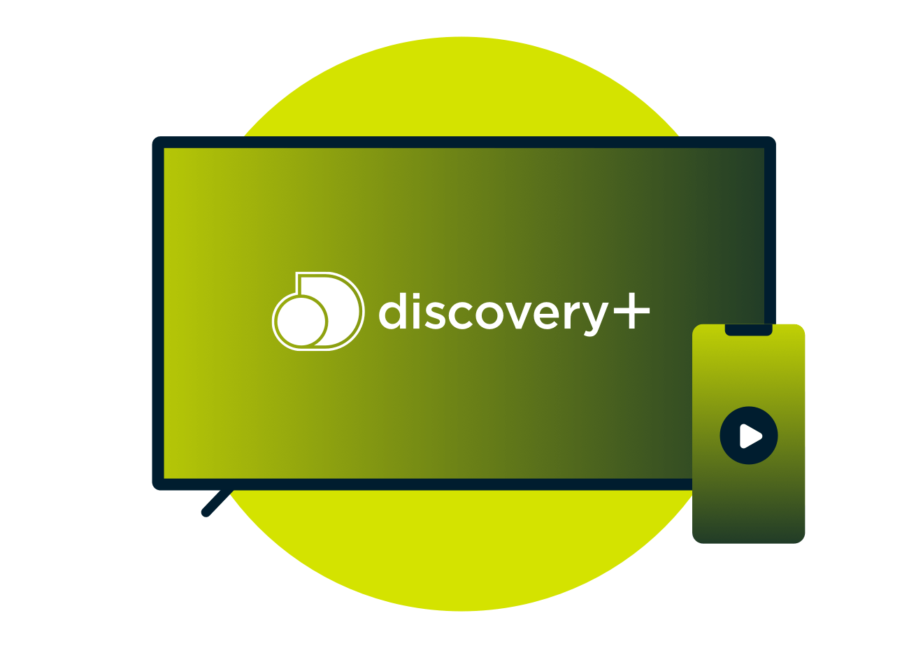 Discovery Plus på en TV og en smarttelefon.