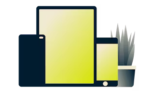 Mobiltelefoner og et nettbrett koblet til VPN samtidig.