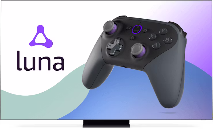 Screen with Amazon Luna logo and controller.