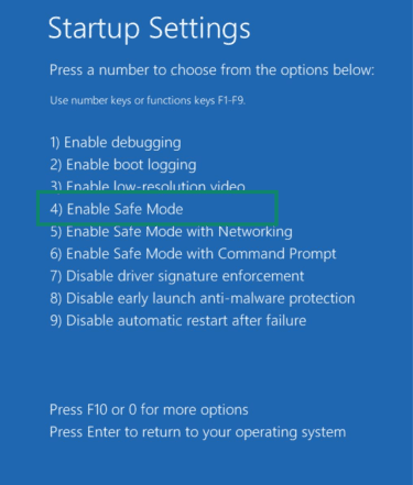 How to enable Safe Mode on a Windows PC via Startup Settings.