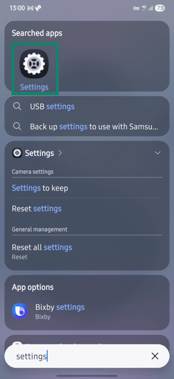 How to find the settings menu on Android with the Settings gear icon highlighted.