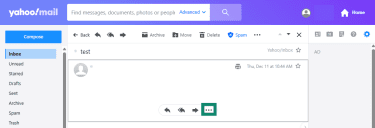 The Yahoo email interface with the 3 dots highlighted.