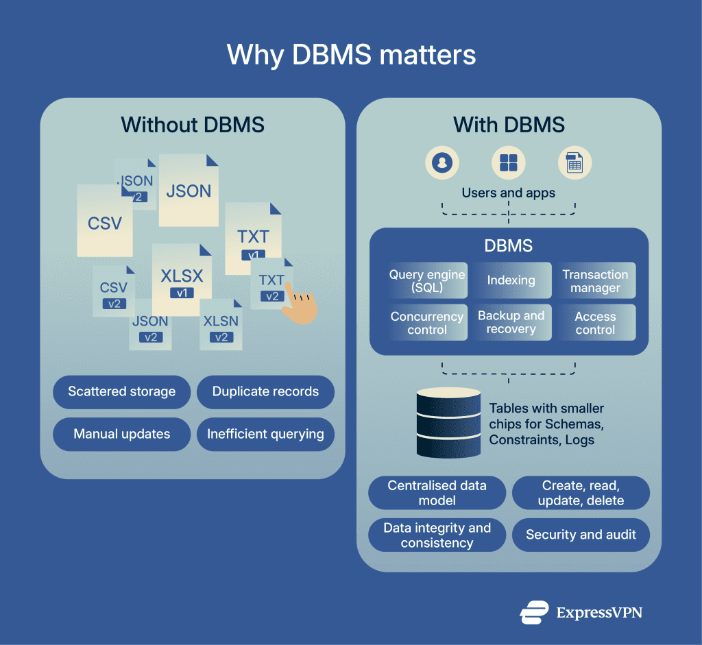 What is a database management system? | ExpressVPN
