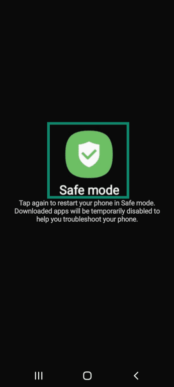 Safe mode options on Android (Samsung).