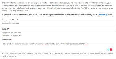 Fill out the form provided and submit it to the FCC.