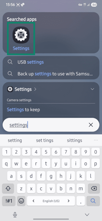 Where to find settings on Android.