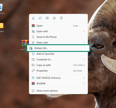 Extracting files from an archive.