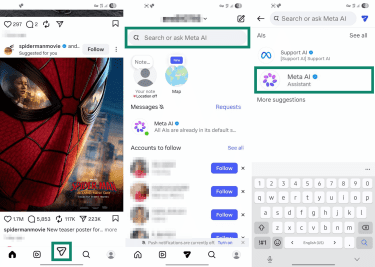 Meta AI chat on Instagram.