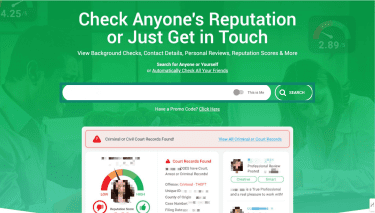 Mylife home page with search bar
