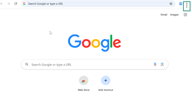 The Google Chrome three-dot menu.