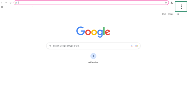Screen showing Chrome three-dot menu.