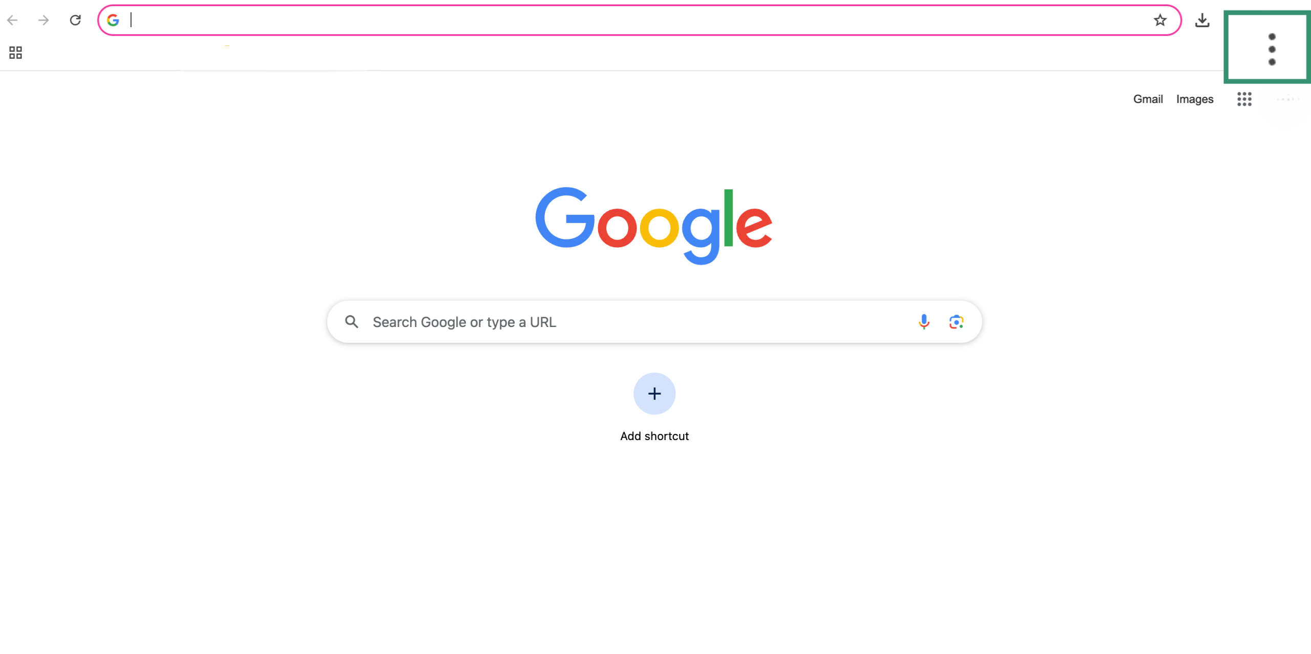 Screen showing Chrome three-dot menu.