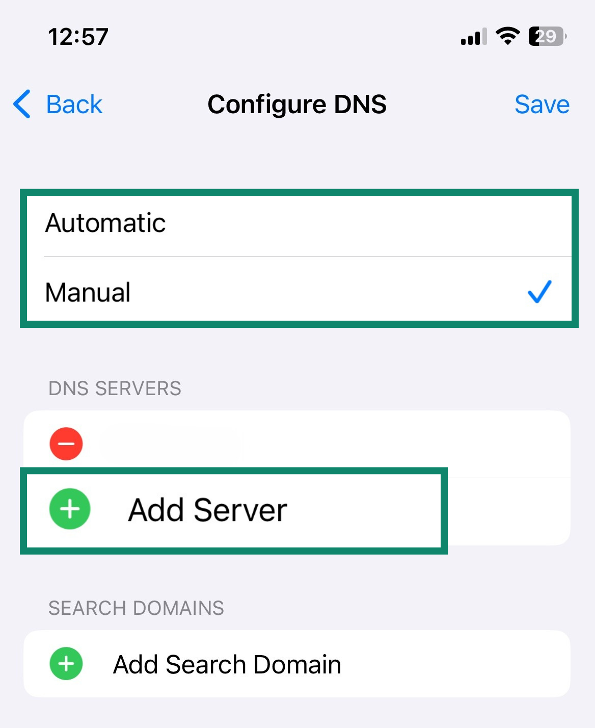 iOS allows you to remove and add multiple DNS servers for robust internet functionality and failsafes.