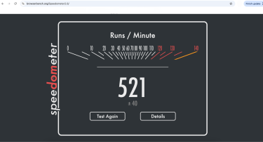 Speedometer 2.1 results: Chrome on Mac.