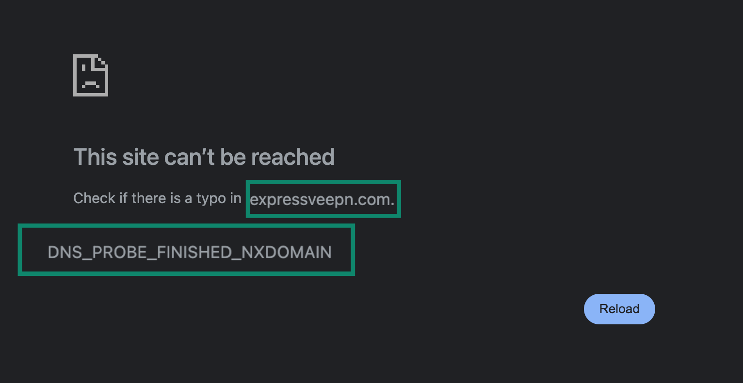 DNS errors and problems can come from misspelled domain names.