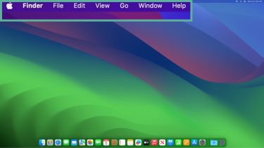 macOS interface, with visible taskbar and a background wallpaper